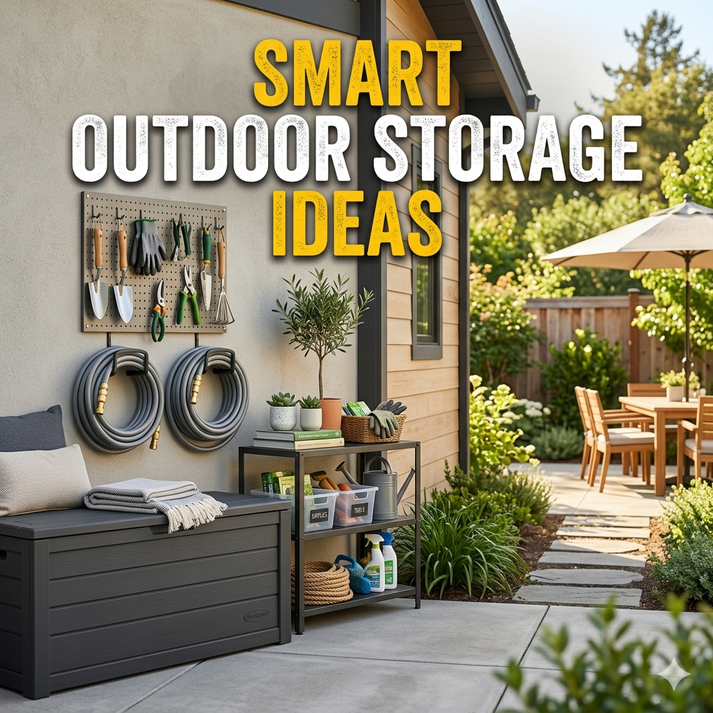 smart outdoor storage solutions with deck box organizer wall mounted tools and compact patio storage for clean backyard spaces